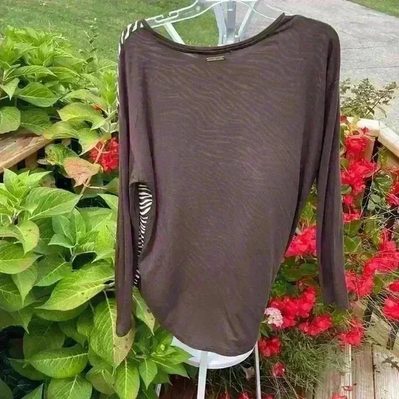 Michael Kors women’s long sleeved brown leopard print blouse size large - Picture 4 of 8